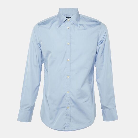 Dsquared2 Blue Cotton Long Sleeve Shirt L